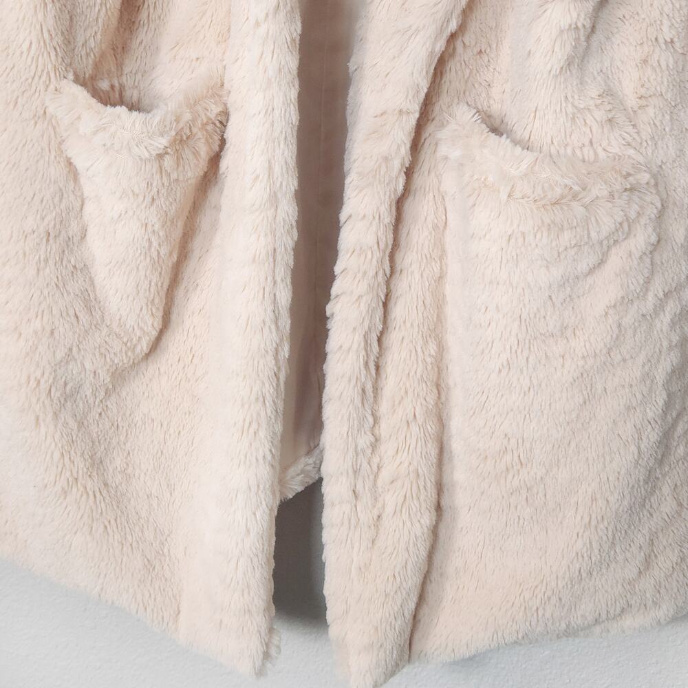 Democracy Faux Fur Coat Cream Teddy Size XL Street Luxe Winter Glam - Picture 5 of 10